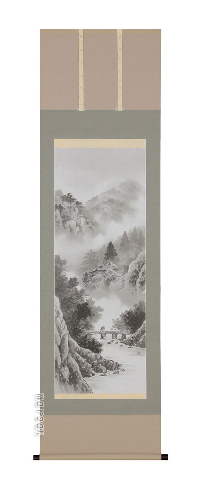 山水画 掛軸 水墨山水（岱 招鳳）