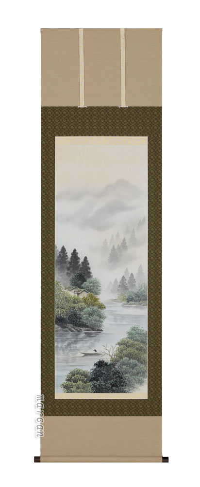 山水画 掛軸 彩色山水（小酒井 桜谷）