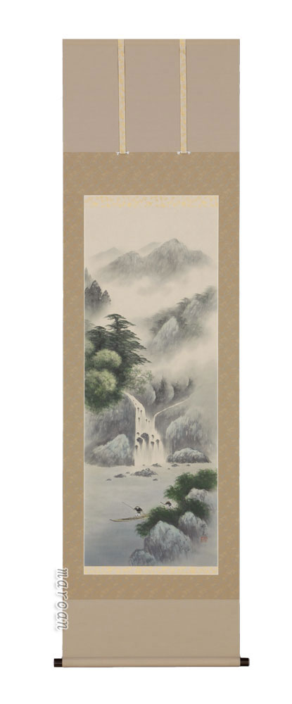 山水画 掛軸 冷韻山水（倉地邦彦）(図柄色々有）