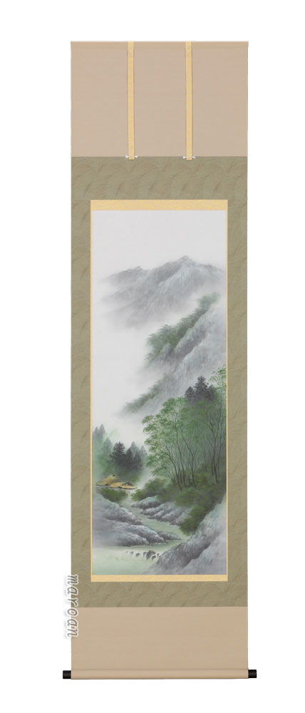 山水画 掛軸 彩色山水（倉地 邦彦）