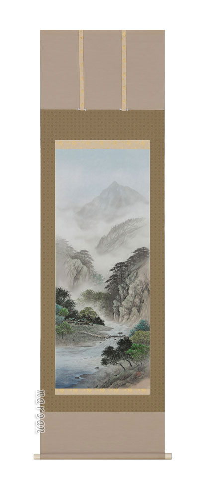 山水画 掛軸 彩色山水（森 邦堂）