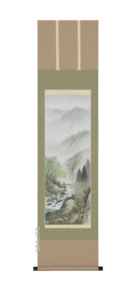 山水画 掛軸 彩色山水（遠藤 春岳）