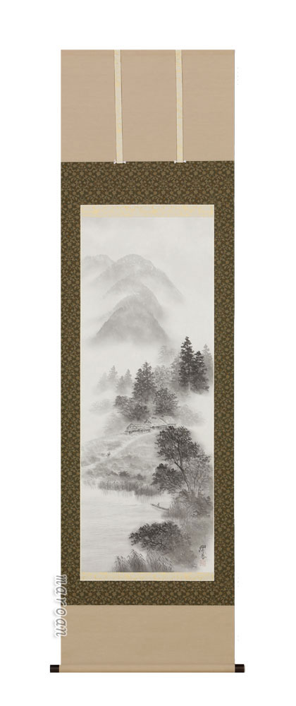 山水画 掛軸 水墨山水（箕輪翠香）