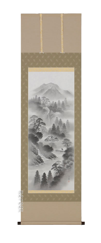 山水画 掛軸 水墨山水（林 文耀）（図柄色々有）