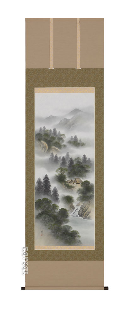 山水画 掛軸 彩色山水（林 文耀）（図柄色々有）