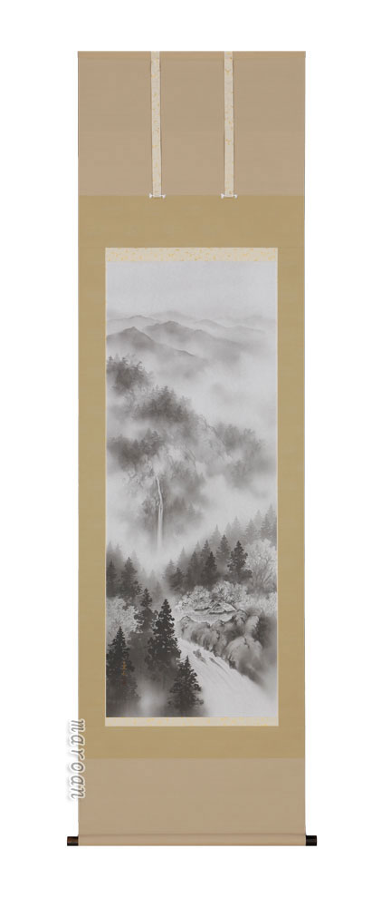 山水画 掛軸 水墨山水（伊藤 薫風）（図柄色々有）