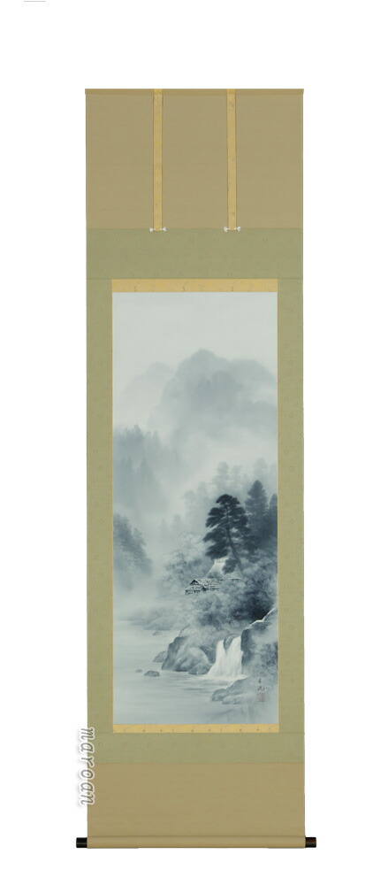 山水画 掛軸 水墨山水（高橋長流）