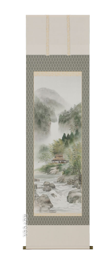 山水画 掛軸 深山渓聲（水谷雄）