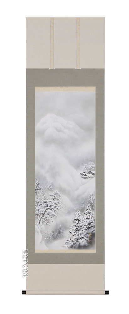 山水画 掛軸 雪景山水（稲垣 雅彦）