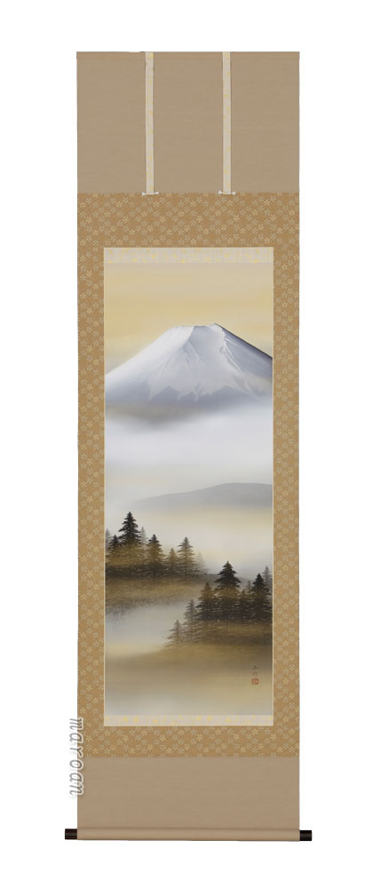 山水画 掛軸 富士山水（川島正行）