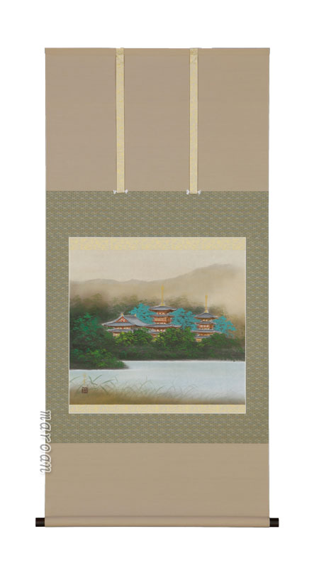山水画 掛軸 薬師寺（稲垣 雅彦）