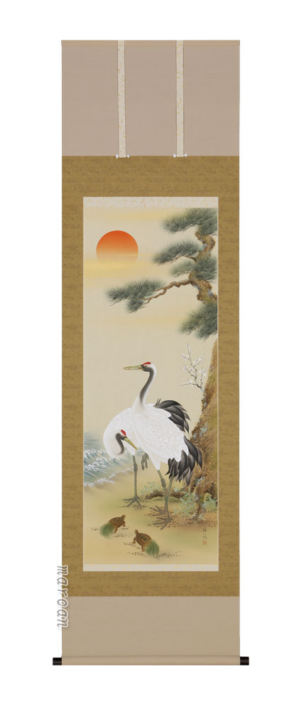 鶴亀 掛軸 鶴亀（堀江 伸一郎）