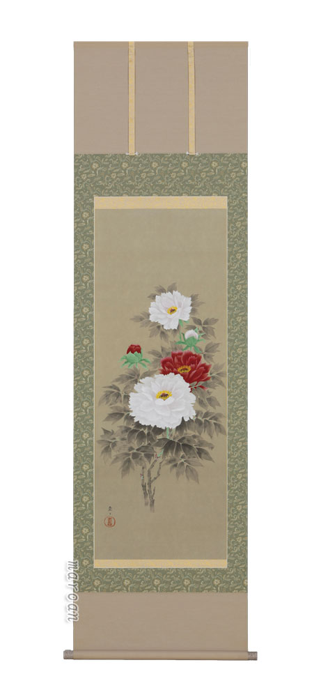 花鳥画 掛軸 富貴花（佐々木 愛日）