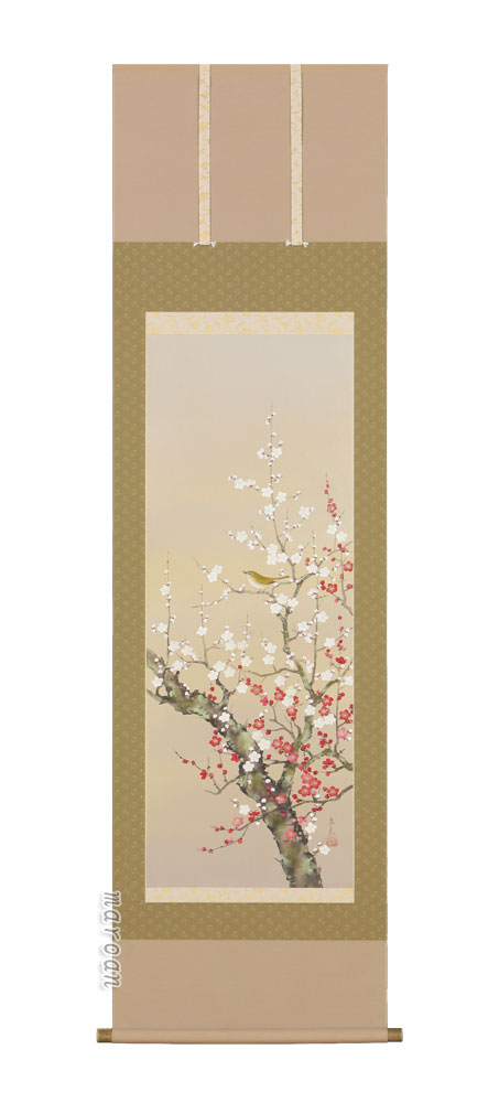花鳥画 掛軸 梅に鶯（堀 高泉）