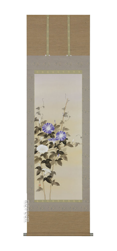 花鳥画 掛軸 朝顔（川島正行）