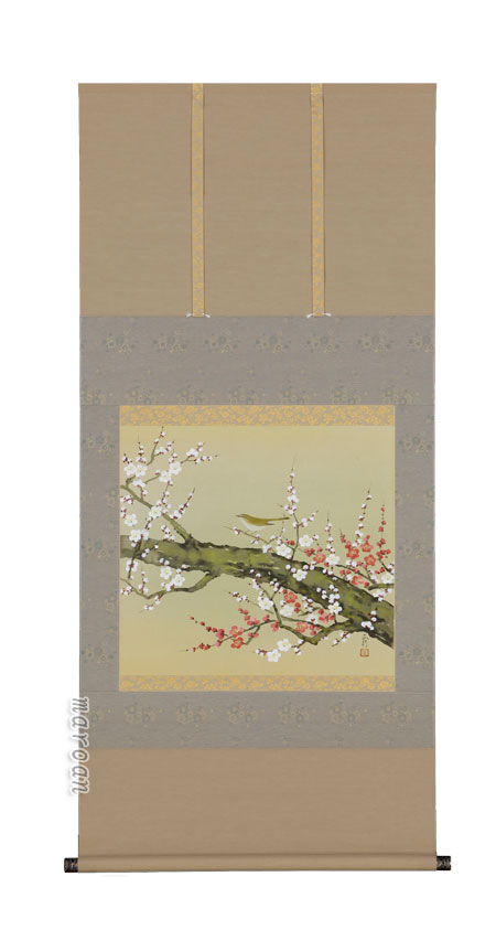 花鳥画 掛軸 梅に鶯（川島正行） 商品画像