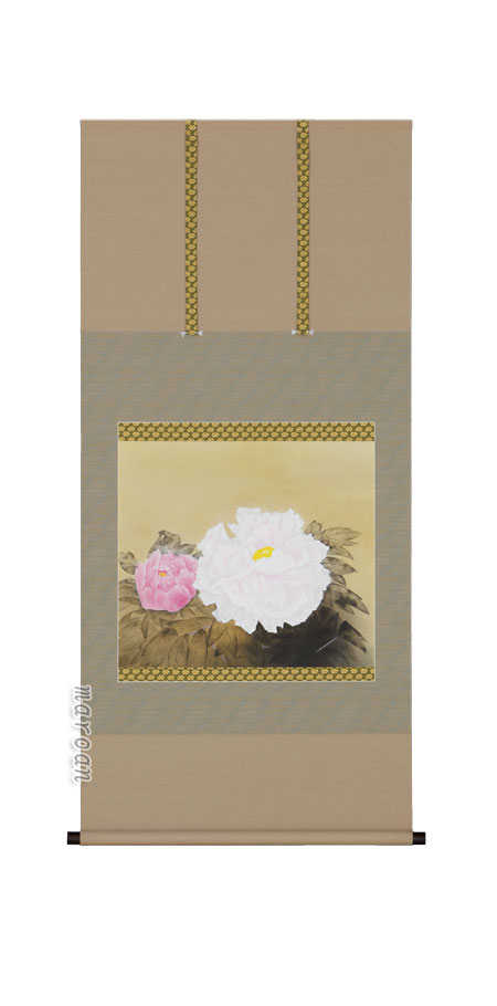 花鳥画 掛軸 牡丹（中村 岳陽） 商品画像
