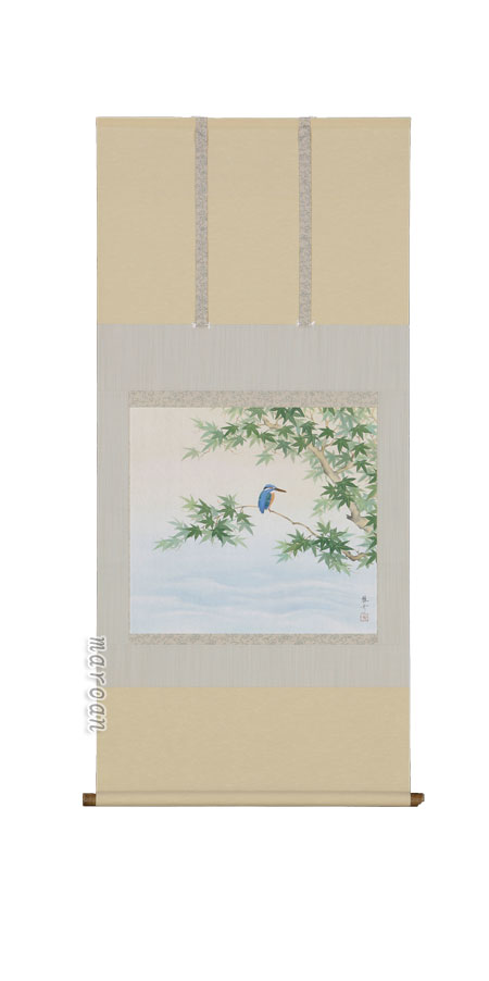 花鳥画 掛軸 翡翠（稲垣 雅彦）（尺八横） 商品画像