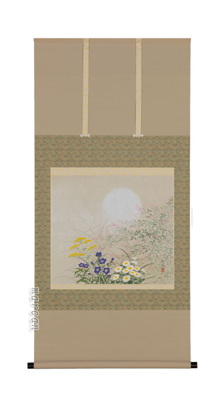 花鳥画 掛軸 秋草（鈴木 秀湖）（尺八横） 商品画像