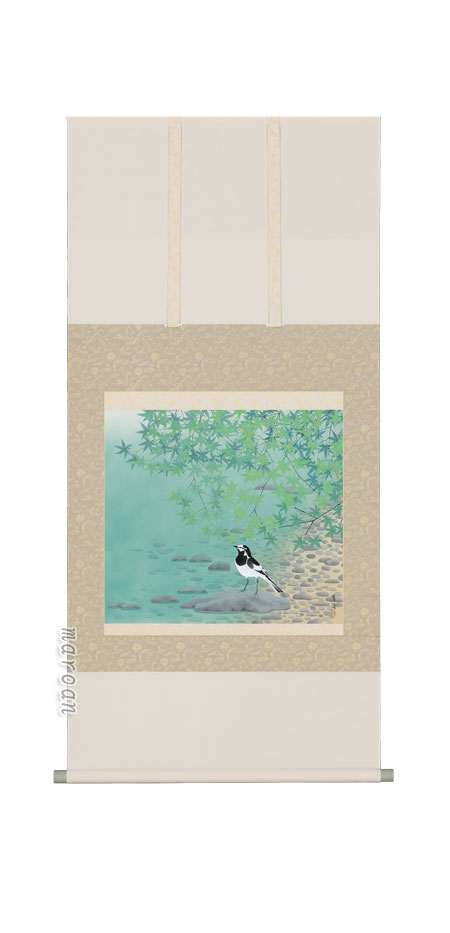 花鳥画 掛軸 青楓（井上清冶）（太巻桐箱入）
