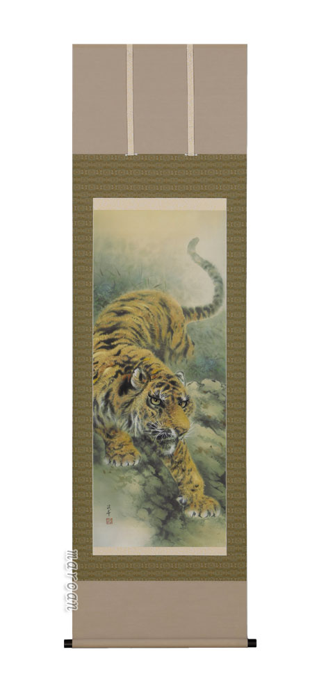 虎・龍 掛軸 猛虎（加藤 渓華）