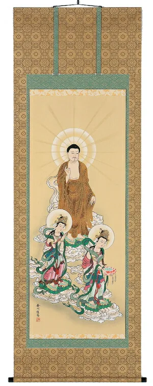 阿弥陀三尊 掛軸 阿弥陀三尊佛（伊藤香川）