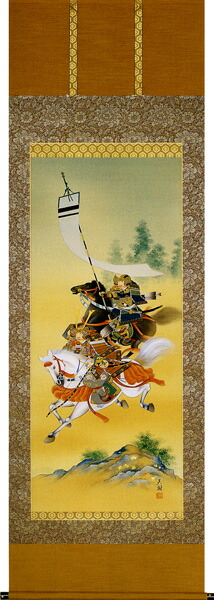 端午の節句 掛軸 双馬武者（松尾 蒼樹）
