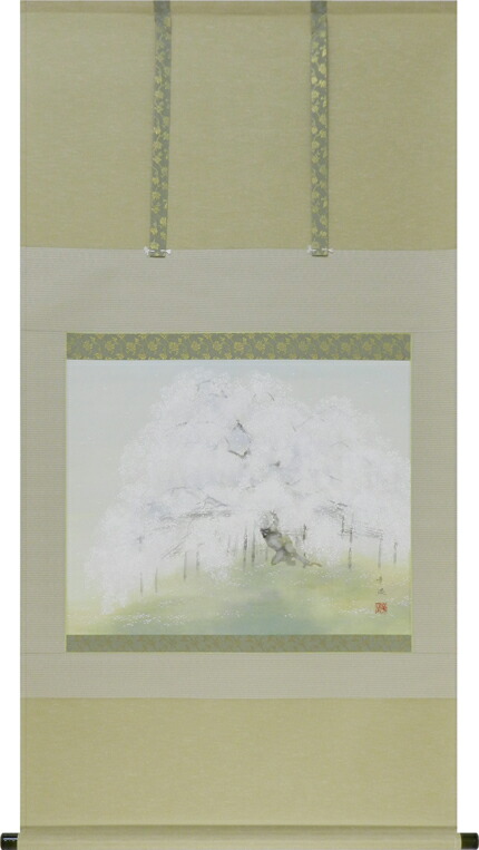 花鳥画 掛け軸 桜（出口華凰） 春 国花 侘び寂び 御祝 合格祝 入学祝 就職祝 商品画像