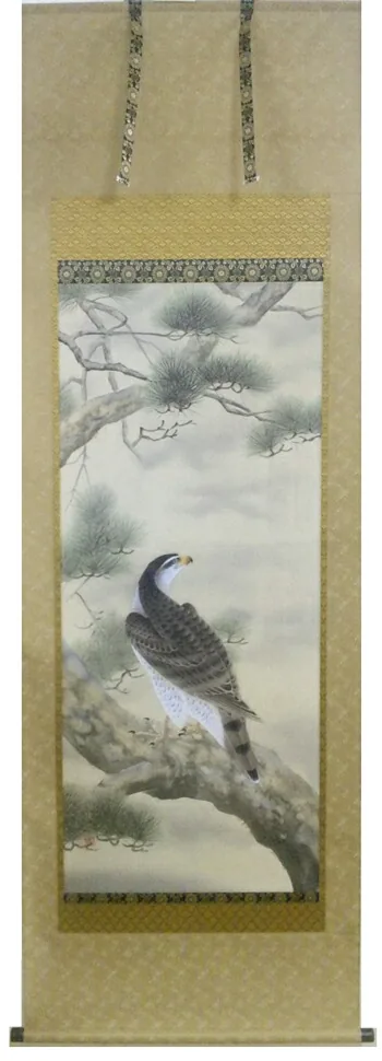 その他 掛軸 松に鷹（斎藤 栄昌）