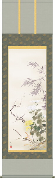 花鳥画 掛軸【花鳥】四君子（田中 広遠）
