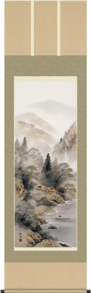 山水画 掛軸【山水】彩色山水（田口 紅洋）