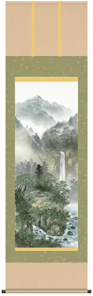 山水画 掛軸／かけじく【山水画】晴山麗水（田口 紅洋）