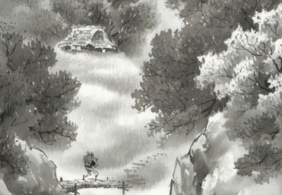 山水画 掛け軸 掛軸 【尺三幅】枯淡愁景(山村観峰) 商品画像