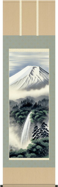 富士山 掛軸【富士/尺五】富士幽谷【鈴村 秀山）