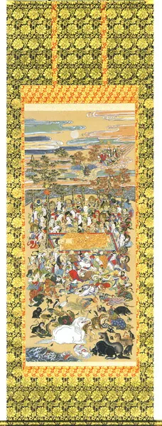 仏用その他 掛軸 釈迦涅槃図（松井 翔雲） 桐箱収納 お盆 お彼岸 法事 肉筆 ニルヴァーナ
