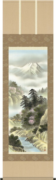 山水画 掛軸【春】四季賞翫・万山乱花（伊藤 渓山）