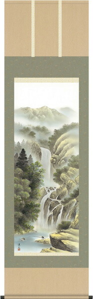 山水画 掛軸【夏】四季賞翫・瀑布清冽（伊藤 渓山）