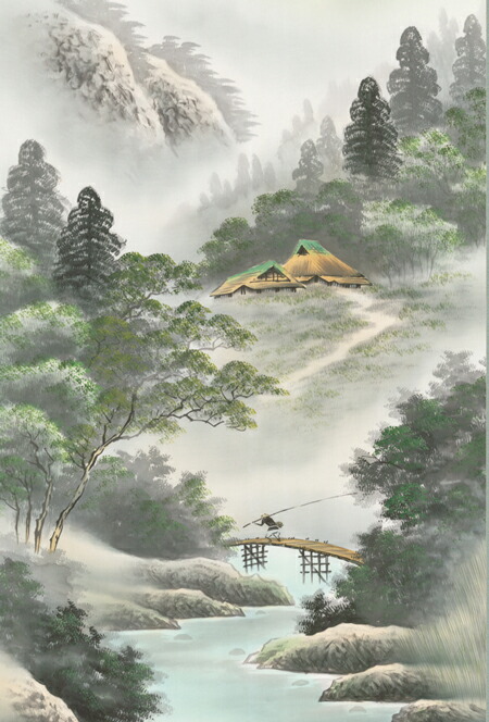 山水画 掛軸／かけじく【山水画】四季山水【夏】（中山 雪邨） 商品画像