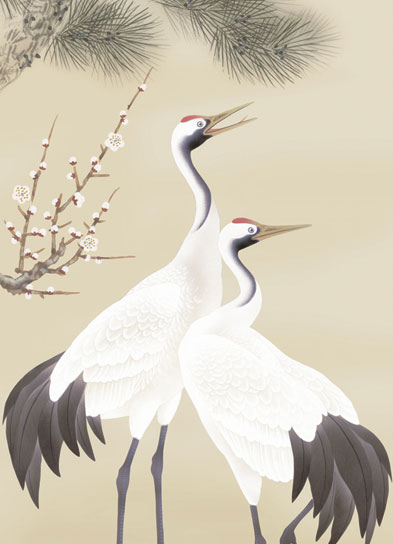 鶴亀 掛軸【鶴亀】松竹梅鶴亀（小野 洋舟） 商品画像
