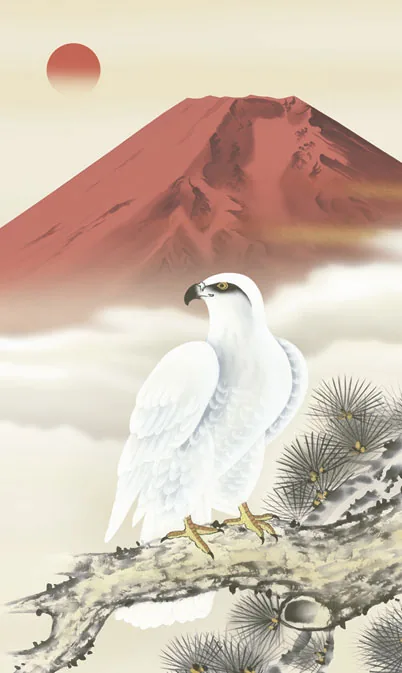 開運画 掛軸【開運】一富士二鷹三茄子（長江 桂舟） 商品画像