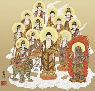 十三佛 掛け軸 掛軸 十三佛十三佛(清水 雲峰)送料無料 代引き手数料無料 商品画像