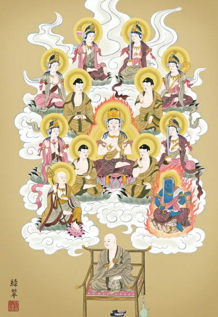 十三佛 掛け軸 掛軸 十三佛 真言十三佛(香山 緑翠)送料無料 代引手数料無料 商品画像