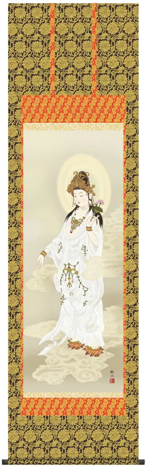 観音 掛け軸 掛軸 観音様白衣観音(浮田 秋水)送料無料 代引手数料無料