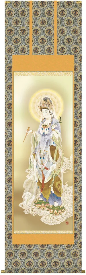 観音 掛け軸 掛軸 観音様雲上観音(井川 洋光)送料無料 代引手数料無料