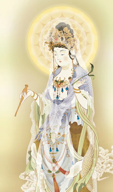 観音 掛け軸 掛軸 観音様雲上観音(井川 洋光)送料無料 代引手数料無料 商品画像