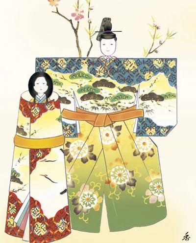 桃の節句・お雛様 掛軸【お雛さま】立雛（西尾 香悦） 商品画像
