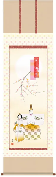 桃の節句・お雛様 掛軸【お雛さま】立雛（野川 秀華） 商品画像