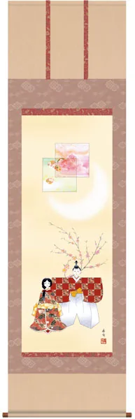 桃の節句・お雛様 掛軸【お雛さま】立雛（伊藤 香旬） 商品画像