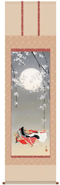 桃の節句・お雛様 掛軸【お雛さま】小野小町（西尾 香悦） 商品画像
