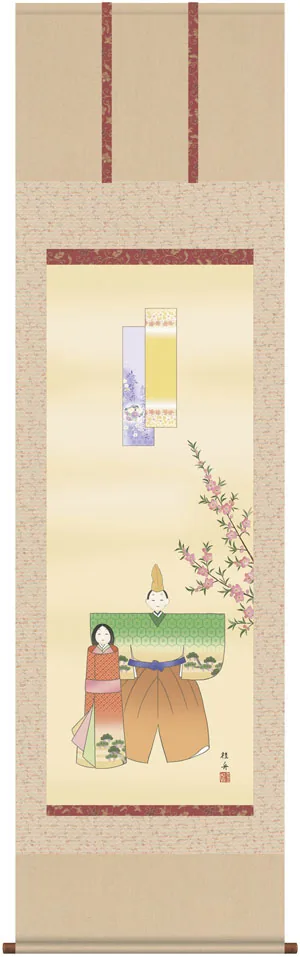 桃の節句・お雛様 掛軸【お雛さま】立雛（長江 桂舟） 商品画像